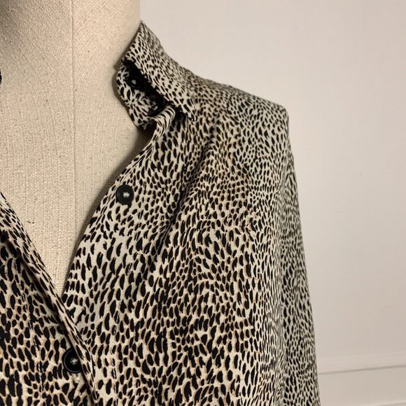 Mango leopard animal print blouse button up shirt - Picture 3 of 4